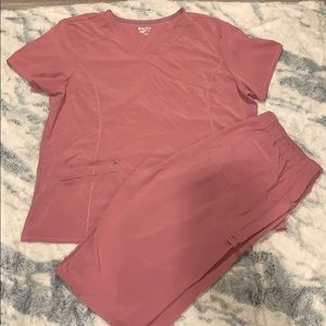 Scrub top and bottom